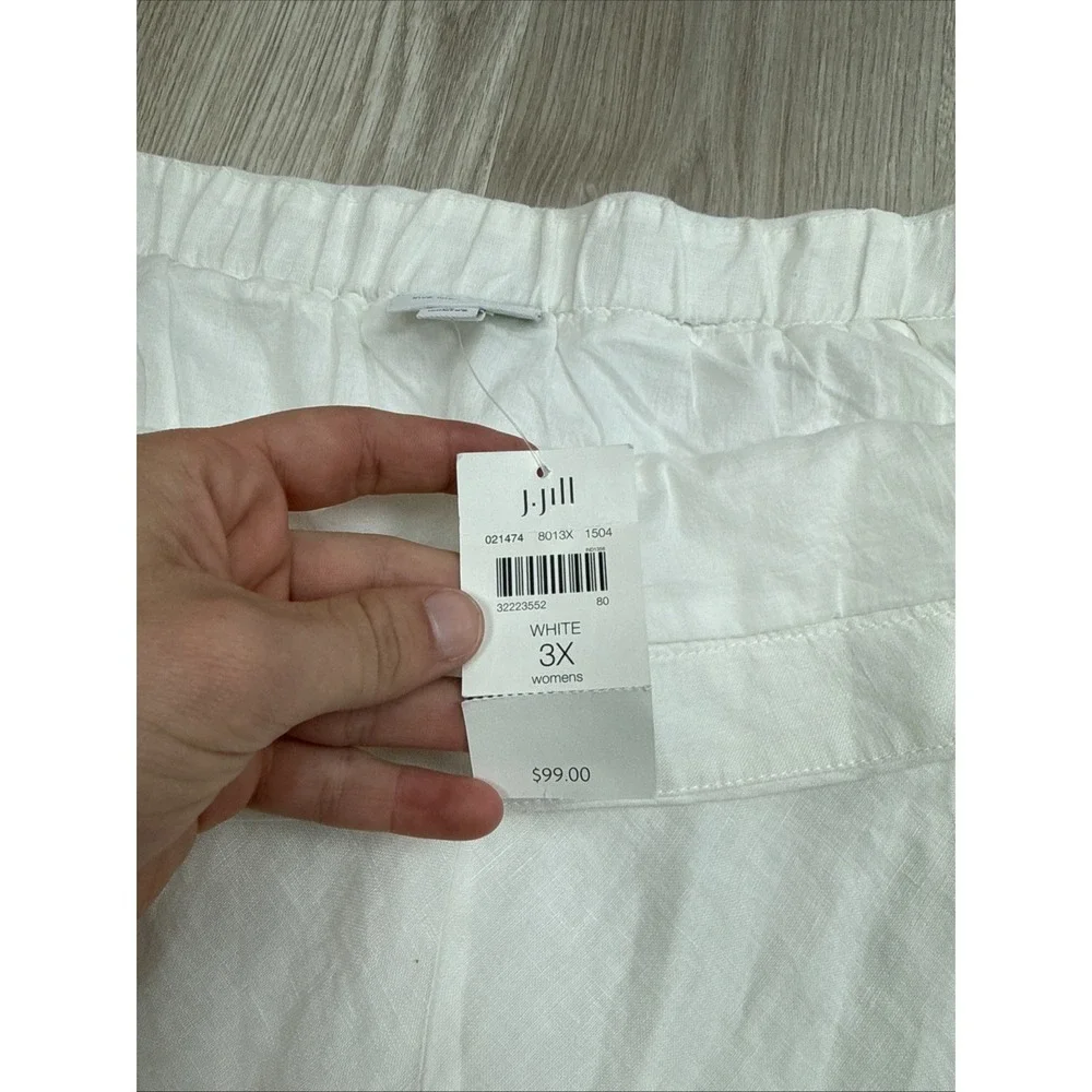 NWT J Jill 100% Linen White Lined Maxi Skirt Plus Size 3X Coastal Wedding Preppy